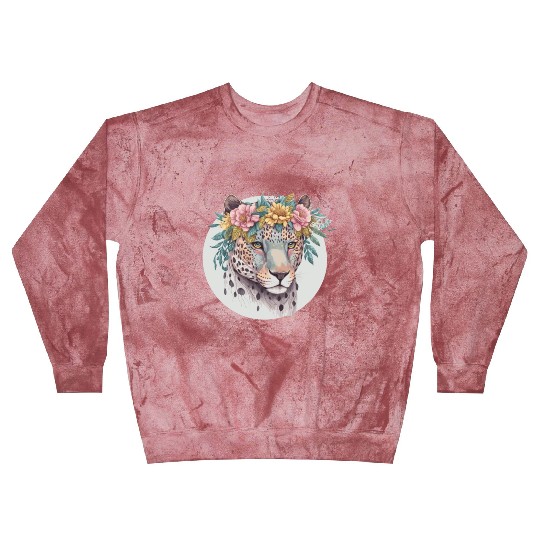 Floral Jaguar Flower Crown Watercolor Animal Blast Sweatshirts