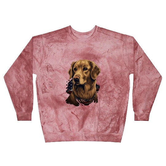 Golden Retriever American Flag Dog Lover Blast Sweatshirts