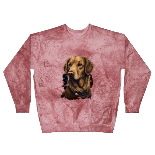 Golden Retriever American Flag Dog Lover Blast Sweatshirts
