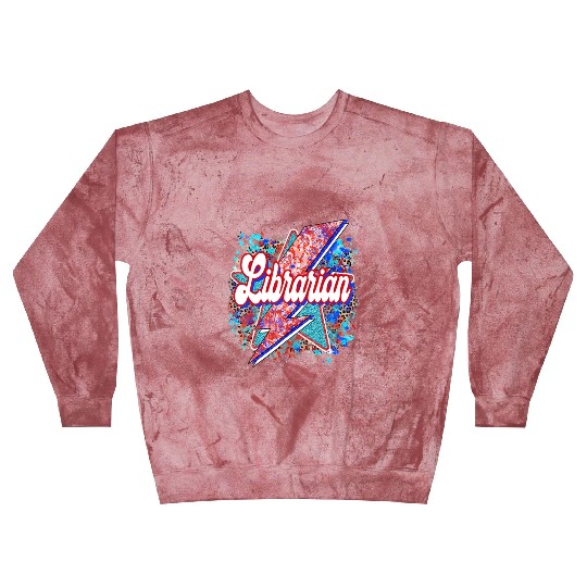 Leopard Lightning Bolt Librarian Teacher Book Blast Sweatshirts