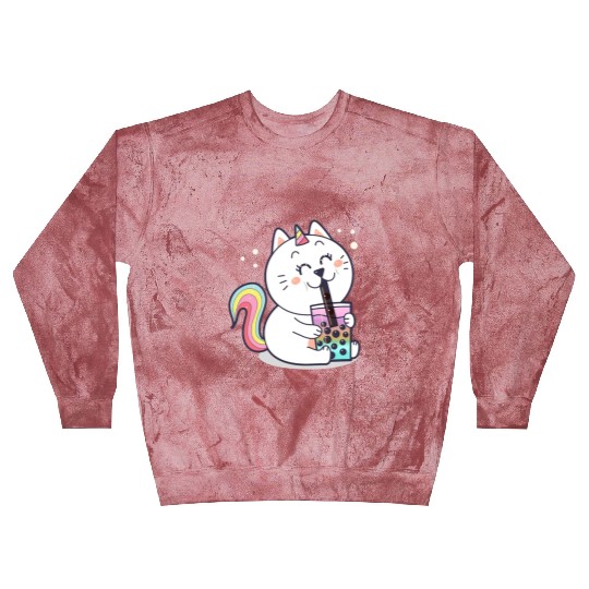Bubble Tea Cute Kawaii Unicorn Cat Japanese Blast Sweatshirts