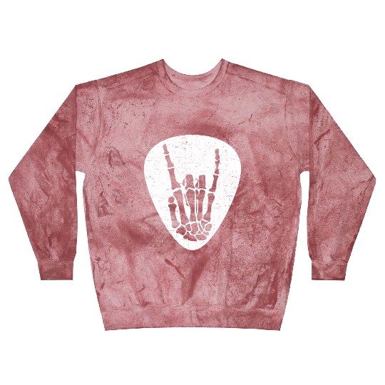Cool Rock And Roll Skeleton Hand On A Guitar Pick Blast Sweatshirts