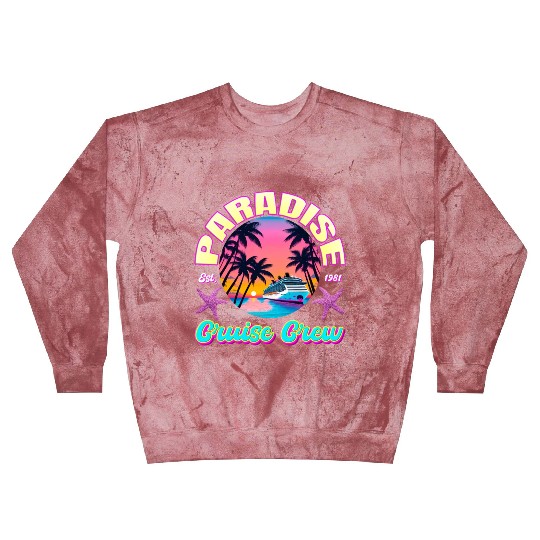 Paradise Cruise Crew-80's Miami Cruise Ship Design Blast Sweatshirts