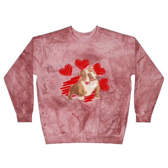 I Love My English Bulldog Dog Paw With Heart Blast Sweatshirts
