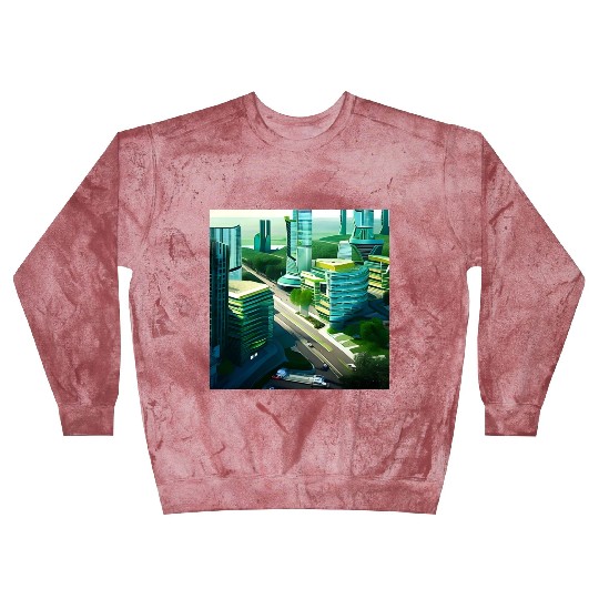 Green Horizon: A Vision of Sustainable Cityscape Blast Sweatshirts