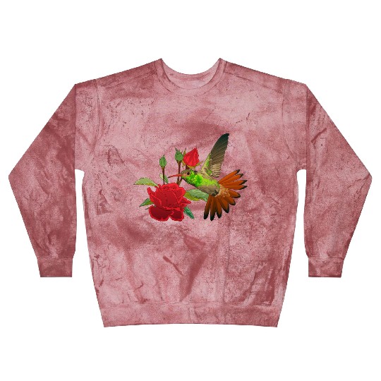 Hummingbird With Flower Blast Sweatshirts