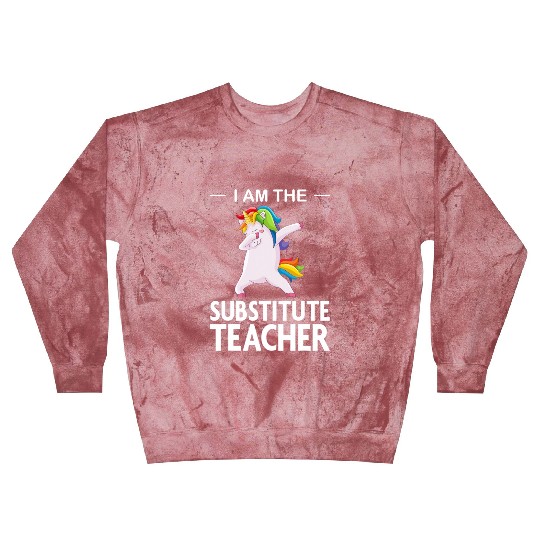 Funny I Am The Substitute Teacher Dabbing Colorful Blast Sweatshirts