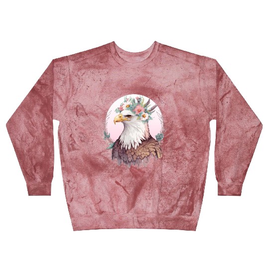 Birds Of Prey Bald Eagle Flower Crown Floral Birdi Blast Sweatshirts