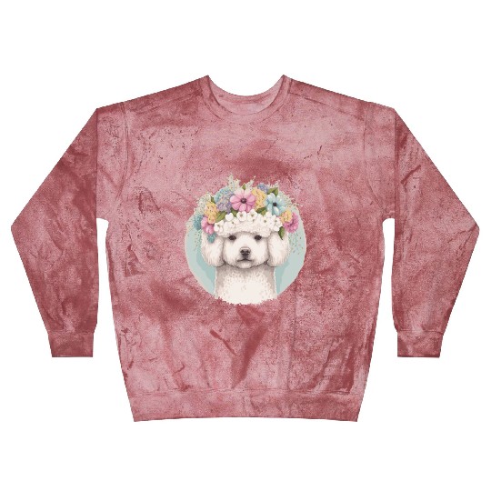 Cute Bichon Frise Flower Crown Pet Dog Floral Pupp Blast Sweatshirts