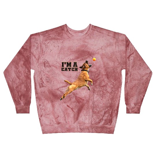 Big Dog Bull Mastiff Catching a Ball, I'm a Catch Blast Sweatshirts