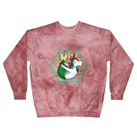 Yoga Unicorn Mermaid Mandala Zen Meditate Meditati Blast Sweatshirts