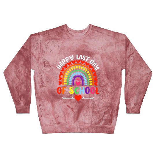 Rainbow Happy Last Day Of School Teacher Boys Blast Sweatshirts