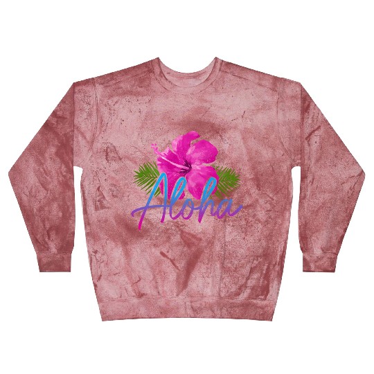 Aloha Hawaiian Islands Hawaii Surf Hibiscus Flower Blast Sweatshirts