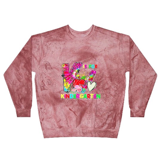 Tie Dye Leopard K Is For Kindergarten Teacher Back Blast Sweatshirts