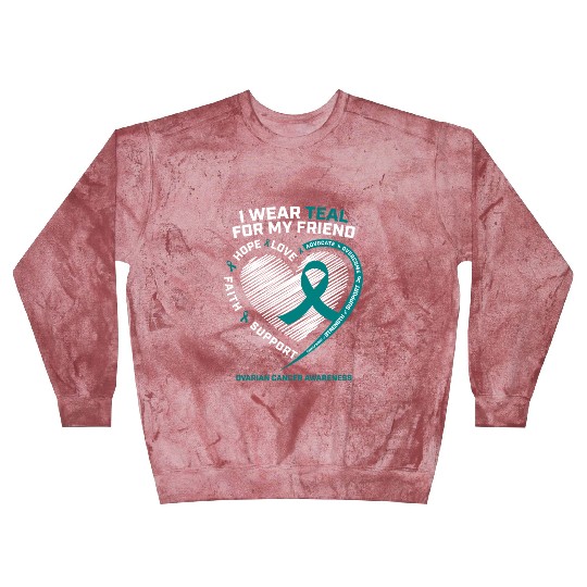 Teal Ribbon Ovarian Cancer Awareness Friend Blast Sweatshirts