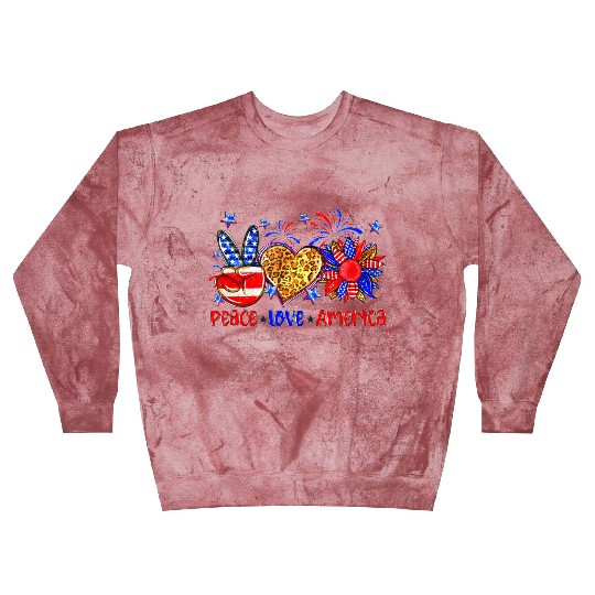 Peace Love America US Flag Fourth Wo 4th Of July P Blast Sweatshirts