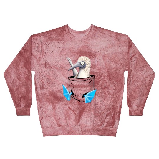 Bird Drawing Fancy Blue Foot Booby In Pocket Blast Sweatshirts