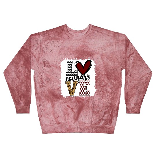 Cougars Mascot Love School Spirit Fantastic Blast Sweatshirts