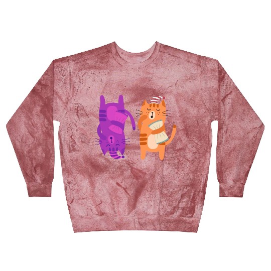 Cats Nap Napping Kitties Hugging Pillows Blast Sweatshirts