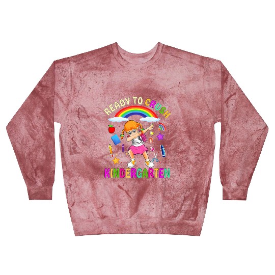 Ready To Crush Kindergarten Cute Dabbing Girl Back Blast Sweatshirts