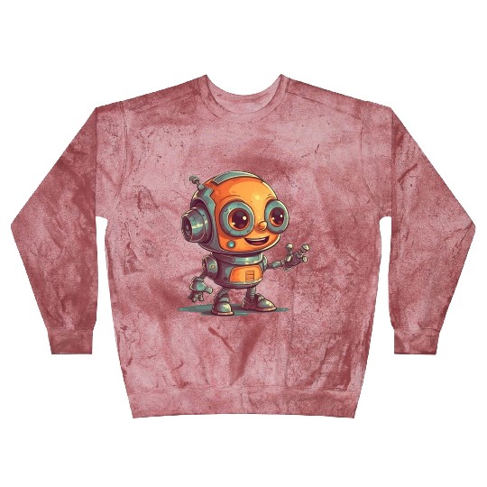 Cute waving robot illustration technology friendly Blast Sweatshirts
