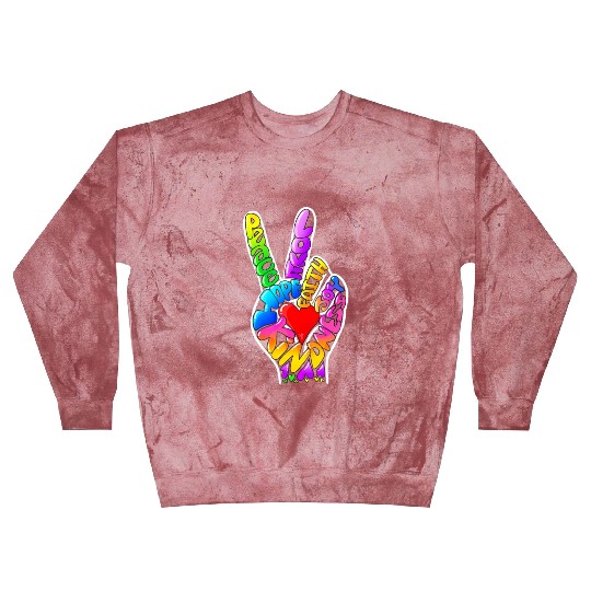 Peace Love Hope Joy Faith Kindness Word Art by Tan Blast Sweatshirts