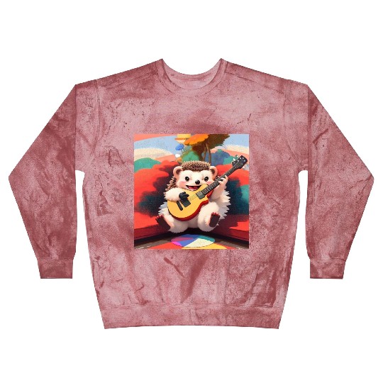 Cute Hedgehog playing Guitar Blast Sweatshirts