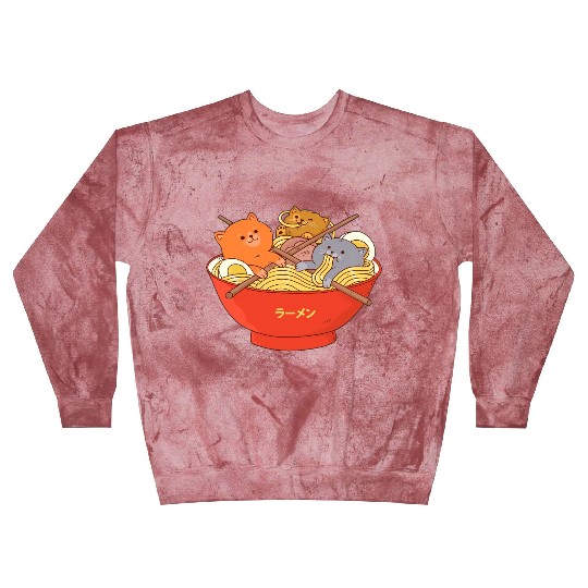 Kawaii Anime Cat Japanese Ramen Noodle Blast Sweatshirts