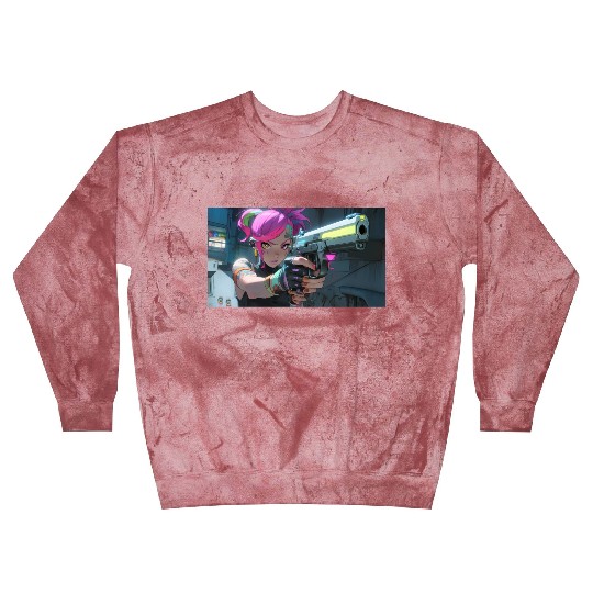 Cyber Sakura: Neon Guardian Blast Sweatshirts