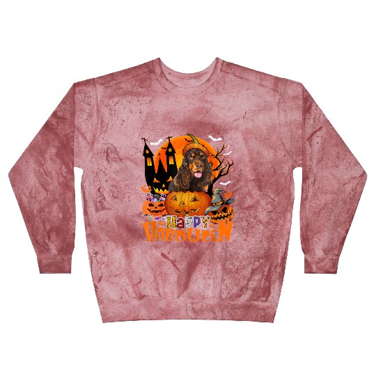 Halloween English Cocker Spaniel In Candy Blast Sweatshirts