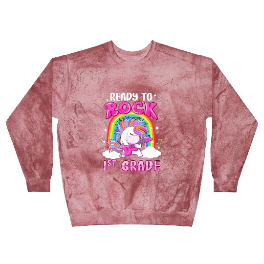 Rocking 1St Grade Electric Guitar Unicorn Rainbow Blast Sweatshirts