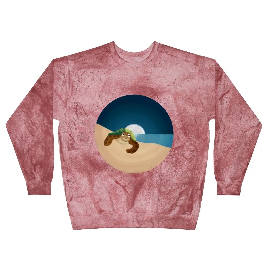 Night Serenity: Sea Turtle by the Moon Blast Sweatshirts