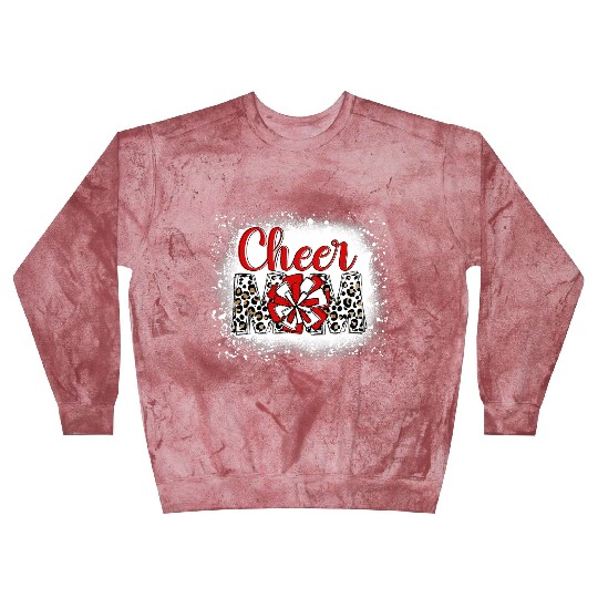 Cheer Mom Leopard Cheerleader Bleached Mother Blast Sweatshirts
