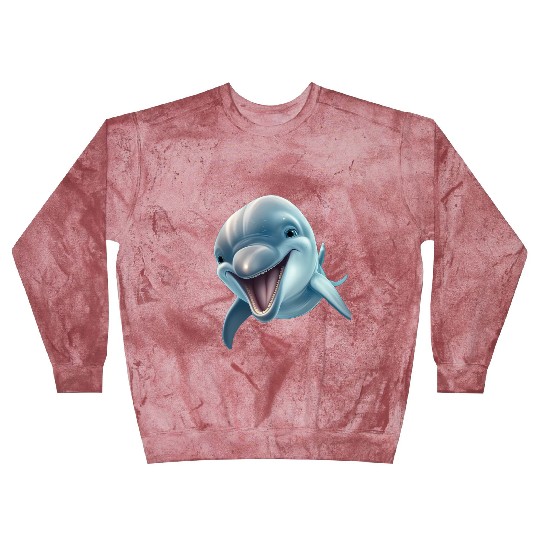 Sunny Delphinia: Joyful Dolphin's Paradise Blast Sweatshirts