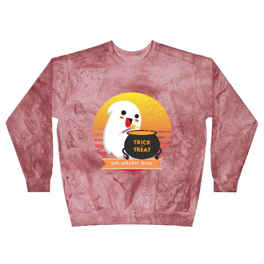 Halloween Cute Ghost Witching Hour Trick Or Treat Blast Sweatshirts