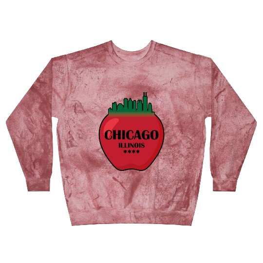 Chicago illinois state city skyline on apple Blast Sweatshirts