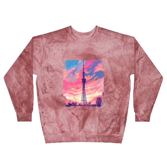 Vaporwave Aesthetic Skytree Tokyo Japanese Sight Blast Sweatshirts
