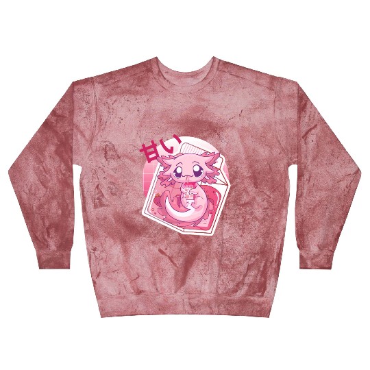 Axolotl Pastel Goth Strawberry Milk Shake Anime Ja Blast Sweatshirts