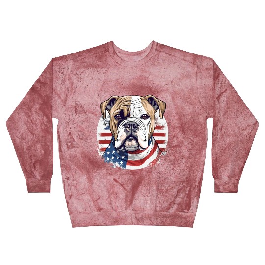 Bulldog of Liberty, Patriotic Bulldog with US Flag Blast Sweatshirts