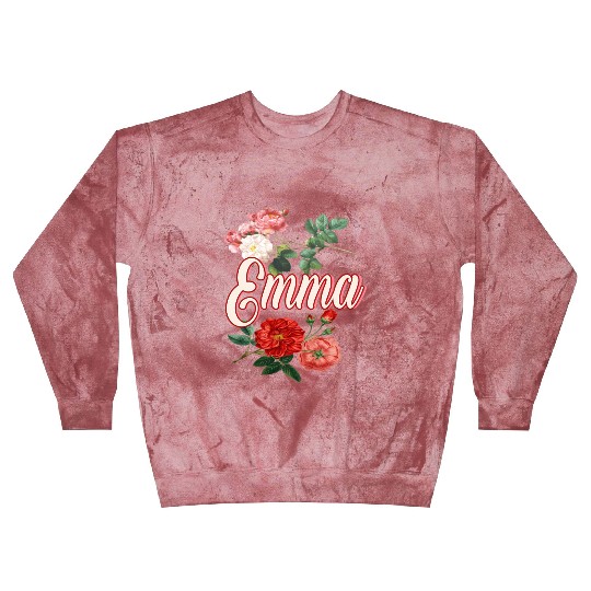 Emma Name With Flowers Blast Sweatshirts