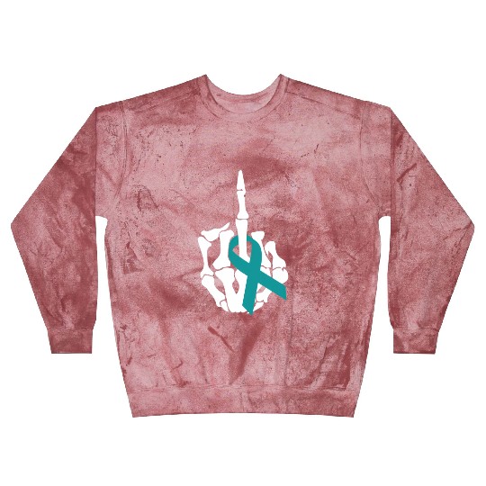 Fuck Ovarian Cancer Middle Finger Ovarian Cancer A Blast Sweatshirts