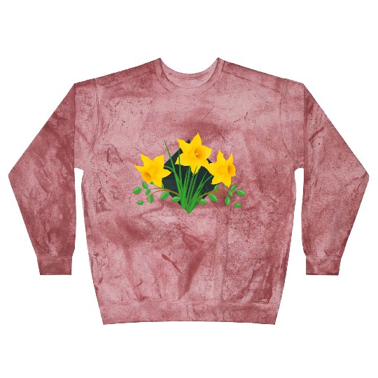 Daffodil Daffodils Yellow Green Flowers Floral Blast Sweatshirts