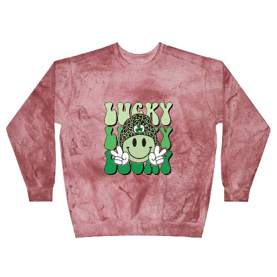 St Patric Day Lucky Shamrock Smile Face Blast Sweatshirts