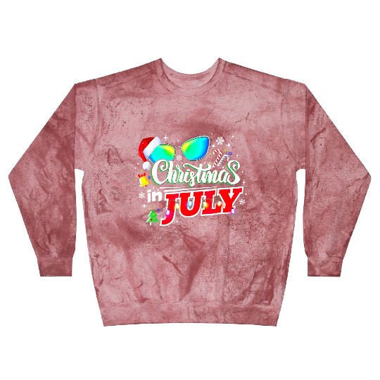 Christmas In July Santa Hat Sunglasses Summer Blast Sweatshirts