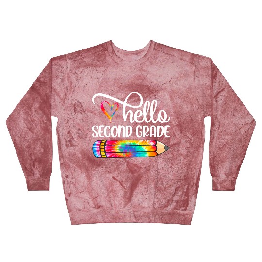 Tie Dye Pencil Hello First Grade Back To School Blast Sweatshirts