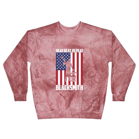 Blacmith Heat Beat Repeat Usa Flag Patriotic Blacm Blast Sweatshirts