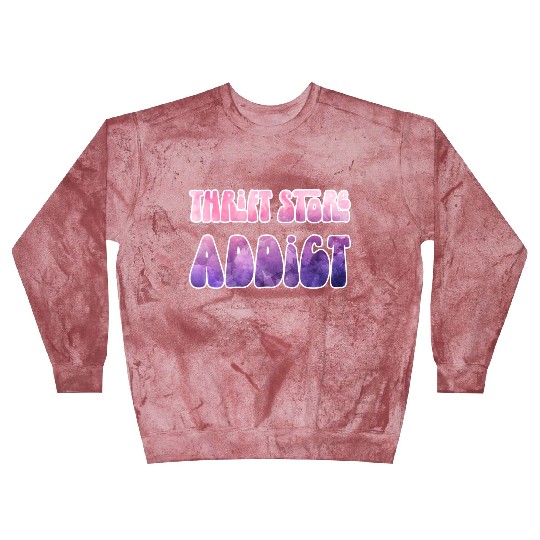 Thrift Store Addict pink watercolor Blast Sweatshirts