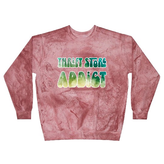 Thrift Store Addict green watercolor Blast Sweatshirts