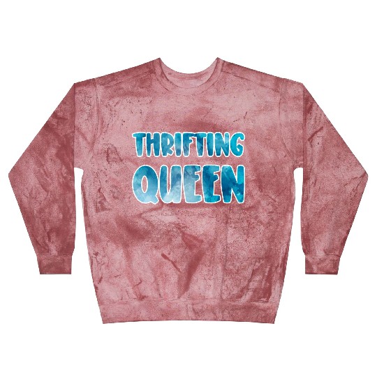 Thrifting Queen blue watercolor Blast Sweatshirts