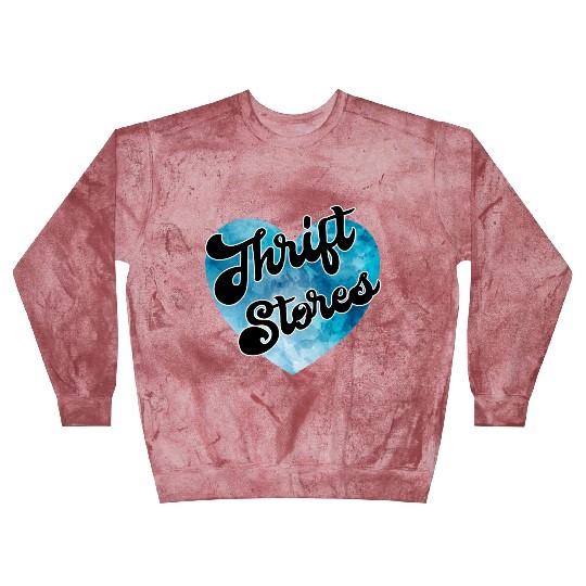 Thrift Stores blue watercolor heart Blast Sweatshirts